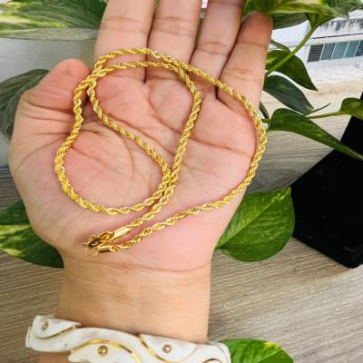 প্রিমিয়াম গোল্ড প্লেটেড দড়ি চেইন